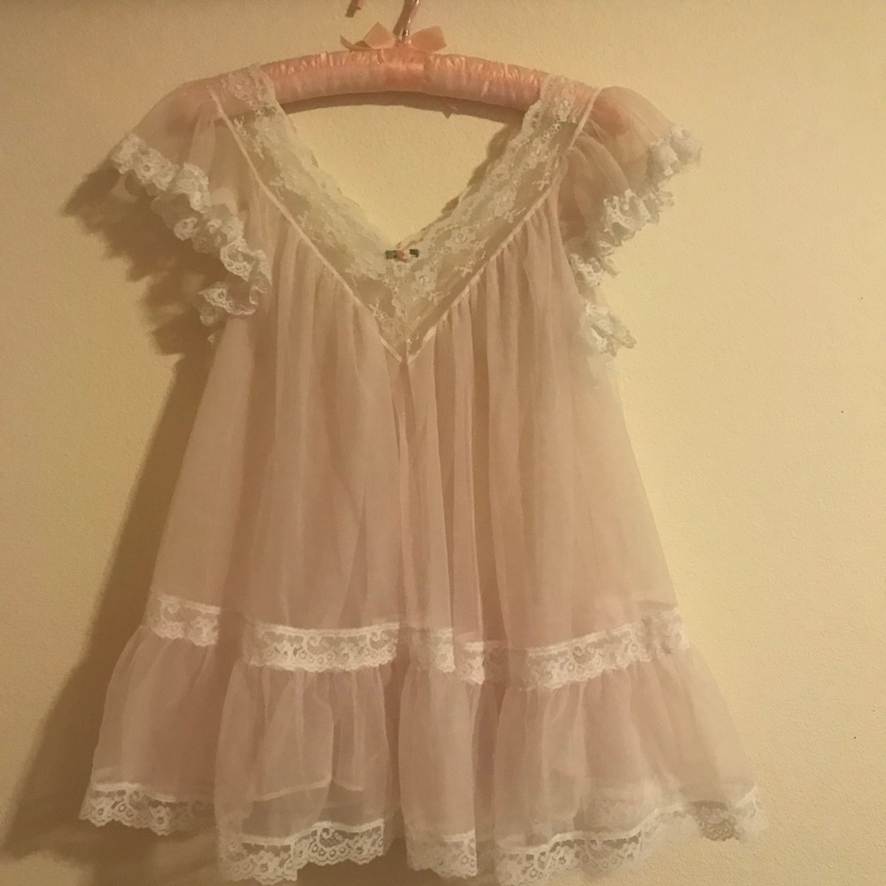 Vintage Blush Pink Tosca Small Babydoll lace - Picture 2 of 4